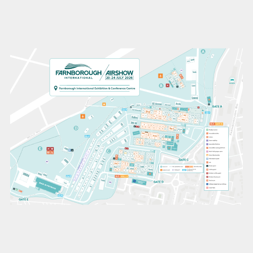 Farnborough International Airshow 2026 interactive trade show floor plan